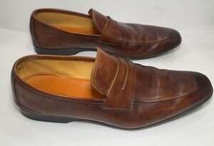Magnanni Vince Penny Loafers Men’s Size 9.5 Cuero Leather Burnished Apron Toe